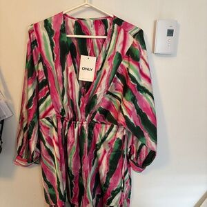 Holiday  satin colourful dress